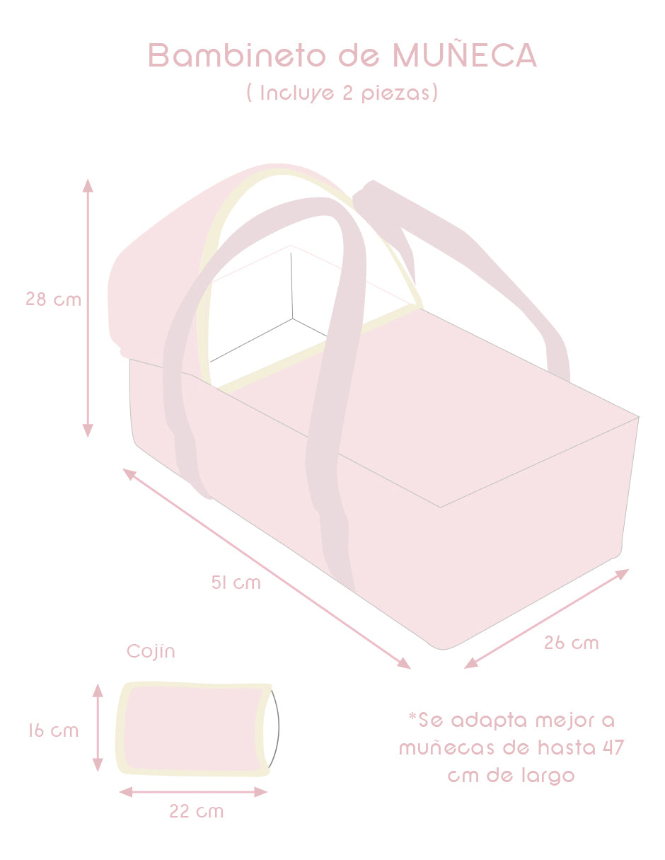 Bambineto muñeca Rosa cuadritos