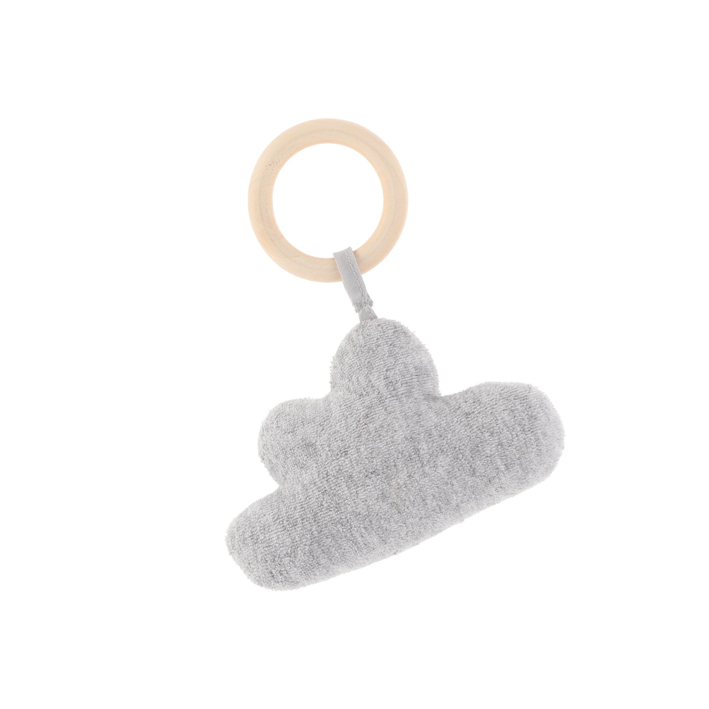 Set frazada con sonaja luna y estrella gris