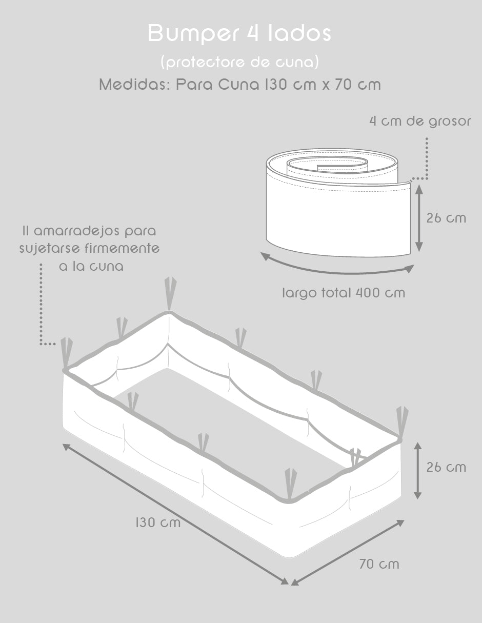 Protector para cuna Selva círculo