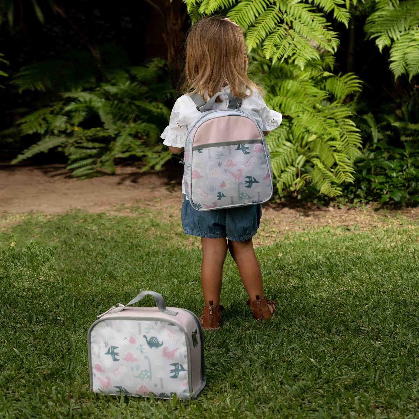 Mochila con Correa Dinosaurios Rosa