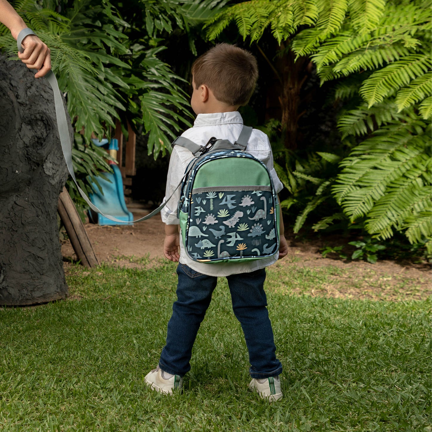 Mochila con Correa Dinosaurios Verde