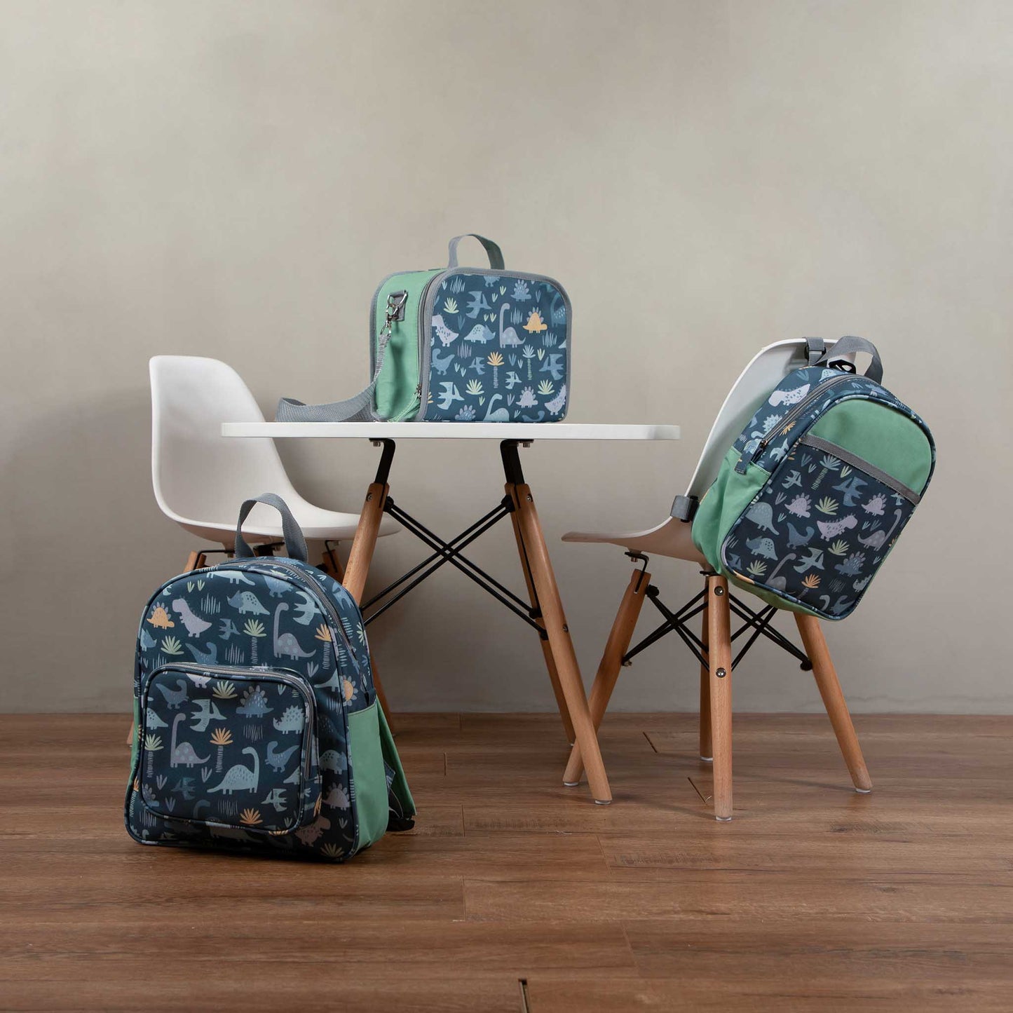 Mochila con Correa Dinosaurios Verde