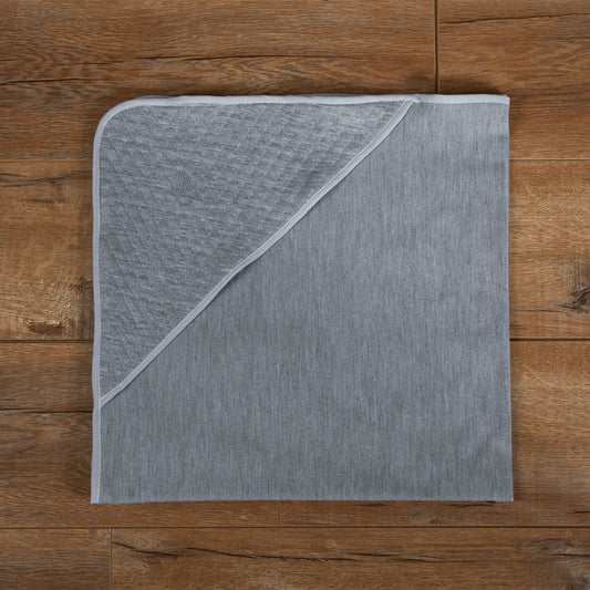 Cobija para bebé polo con capucha gris