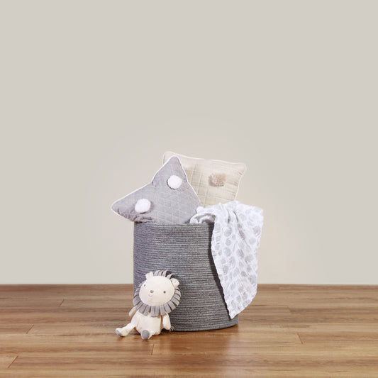 Cesto Tejido Gris Mediano