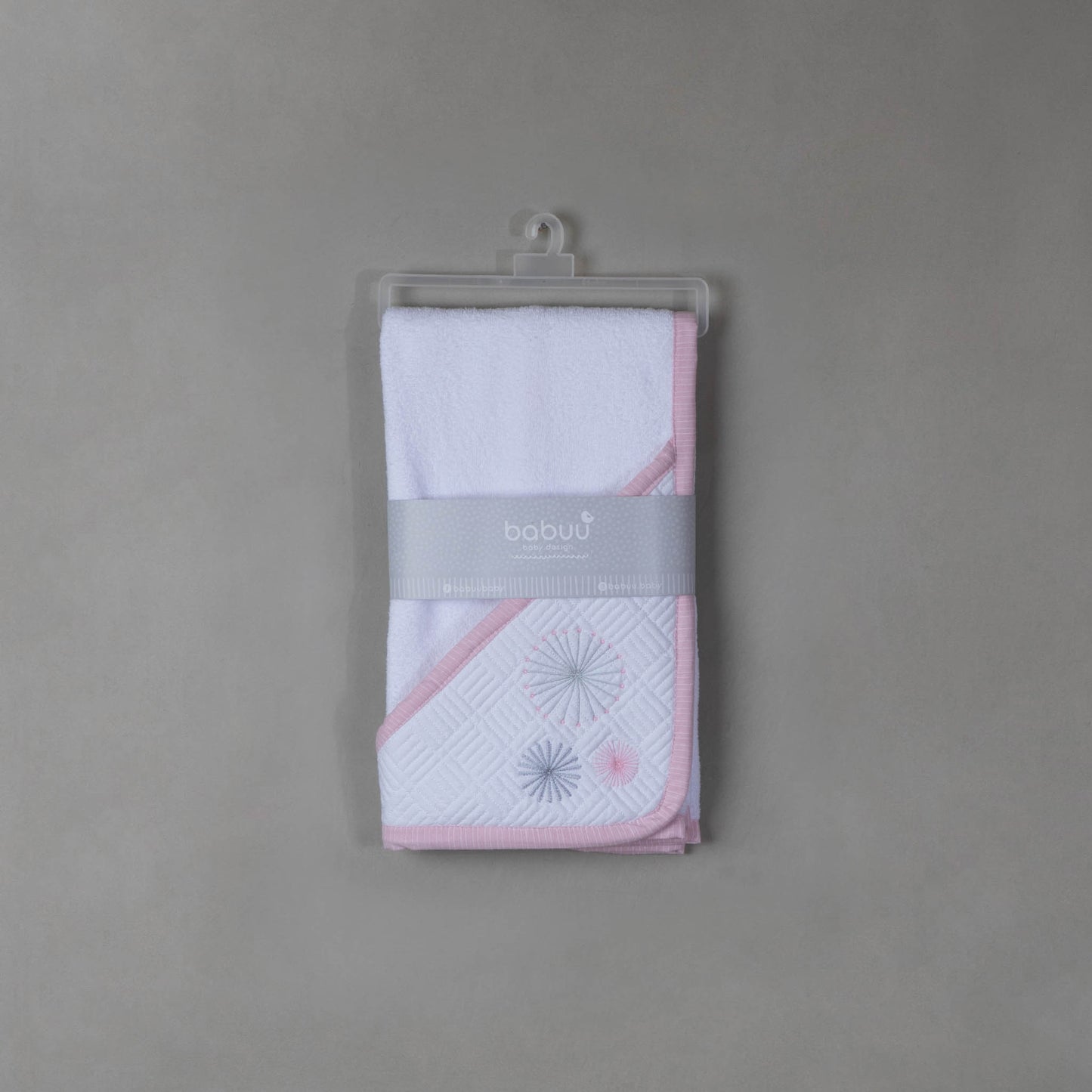 Toalla para bebé Capitonada Círculo Rosa