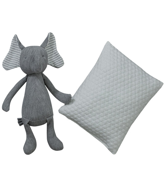 Caja peluche elefante con mini almohada