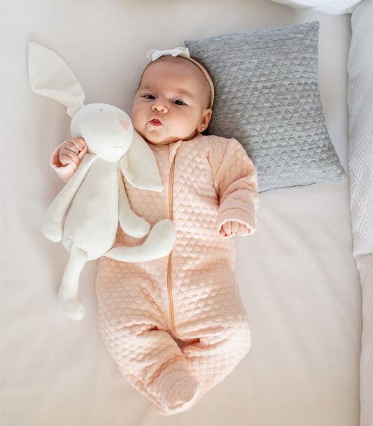 Caja peluche conejo con mini almohada