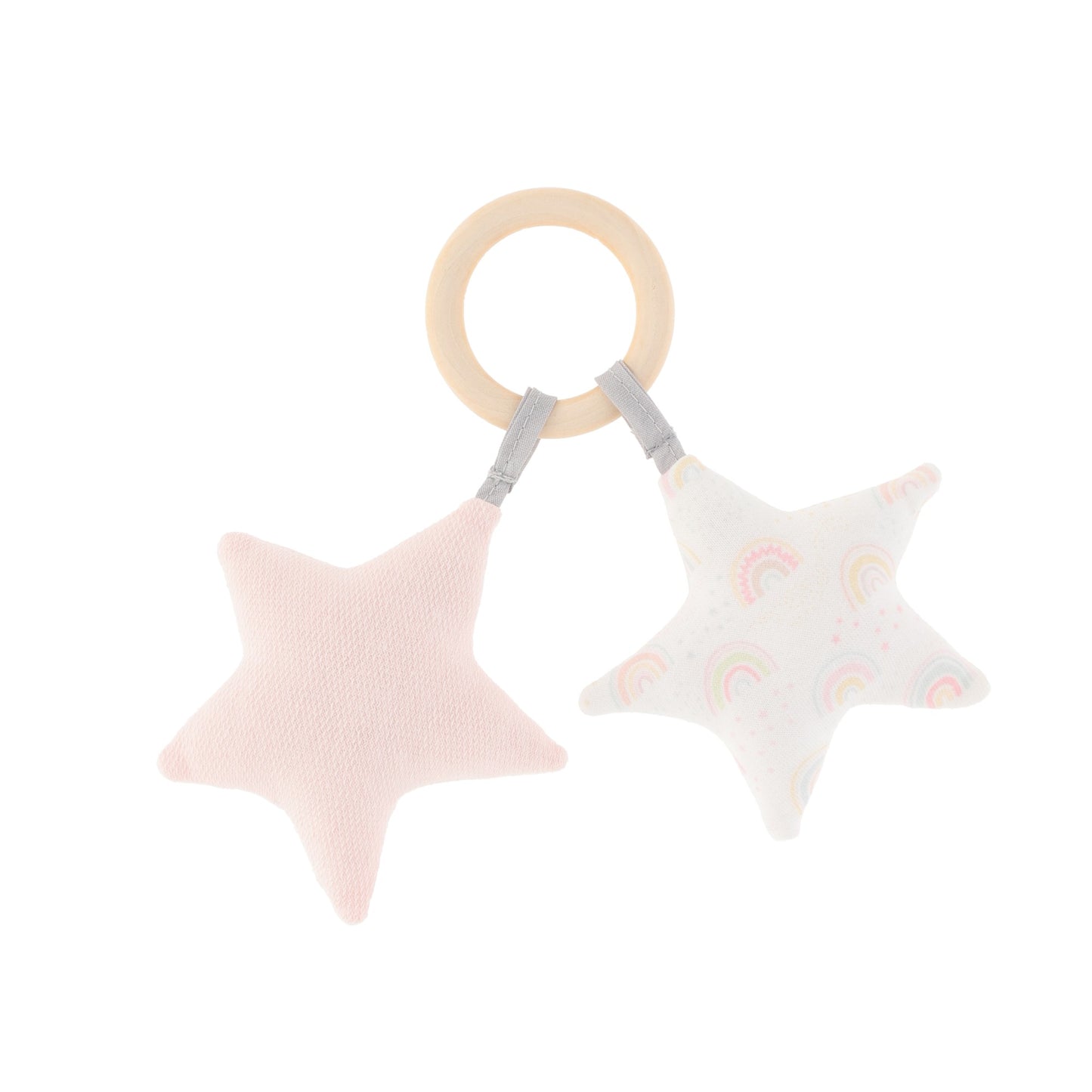 Cesto recién nacido mameluco arcoíris rosa.