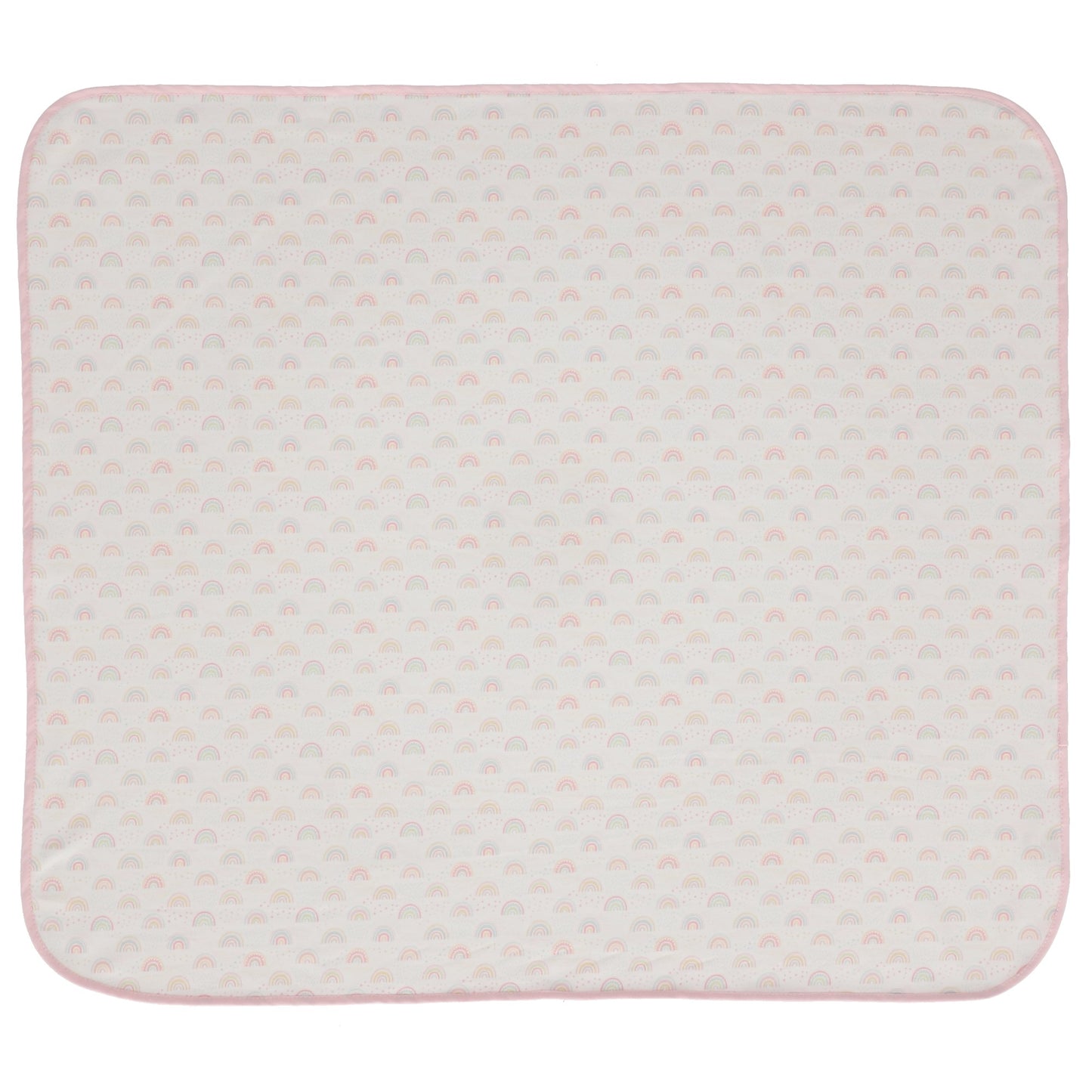 Set frazada con sonaja arcoíris rosa