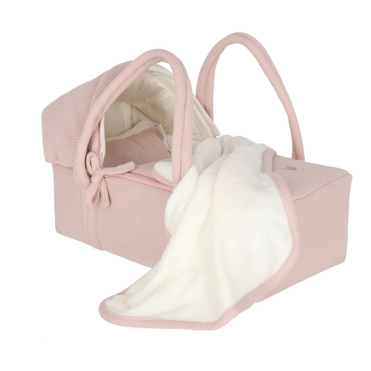 Set Bambineto muñeca cuadritos rosa y cobija