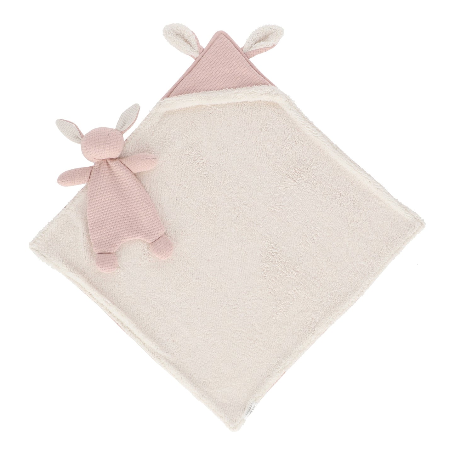 Set cobija conejo rosa con trapito