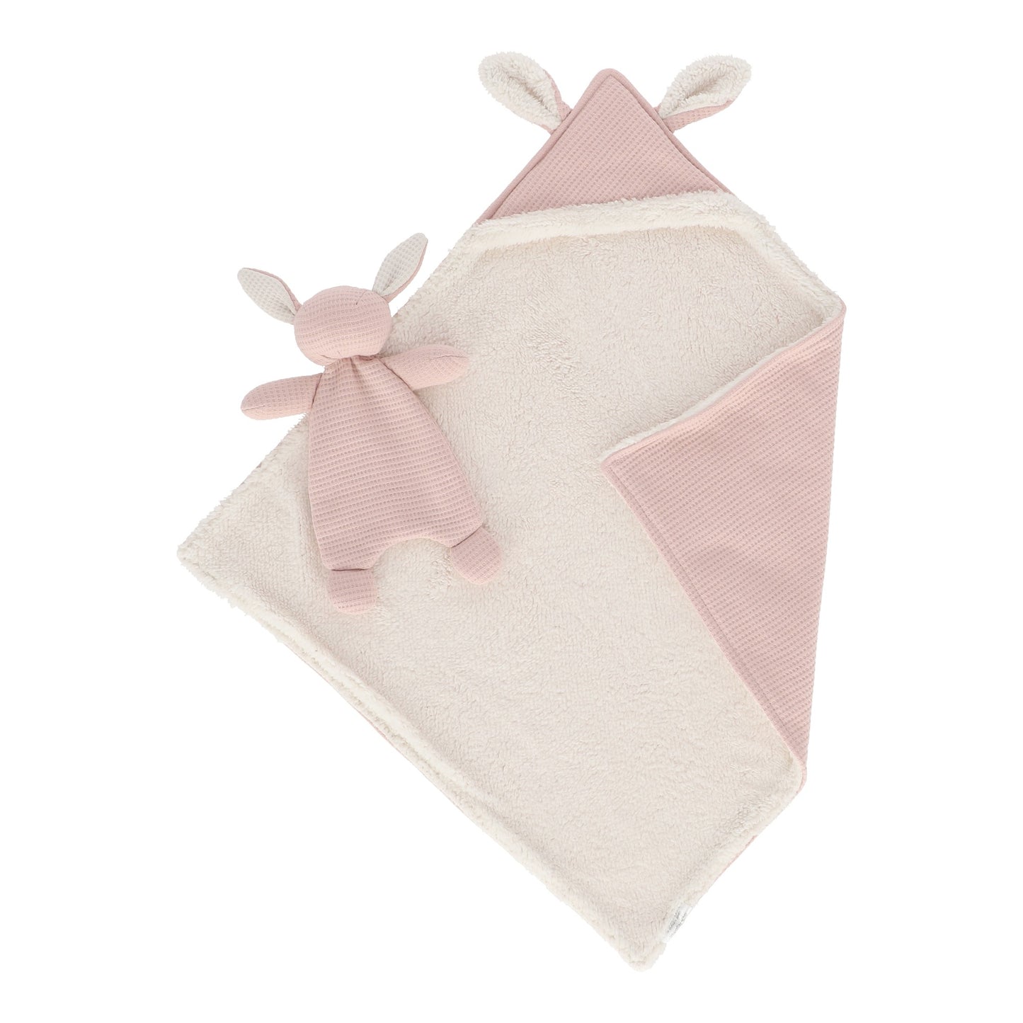Set cobija conejo rosa con trapito