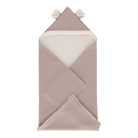 Cobija con capucha Oso beige