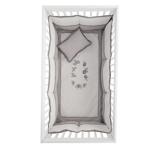 Juego de Cuna Medallón Selva gris