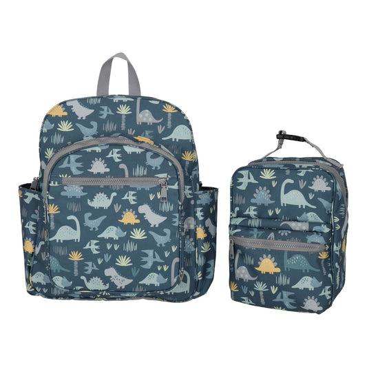 Set Mochila y Lonchera Dinosaurio Azul