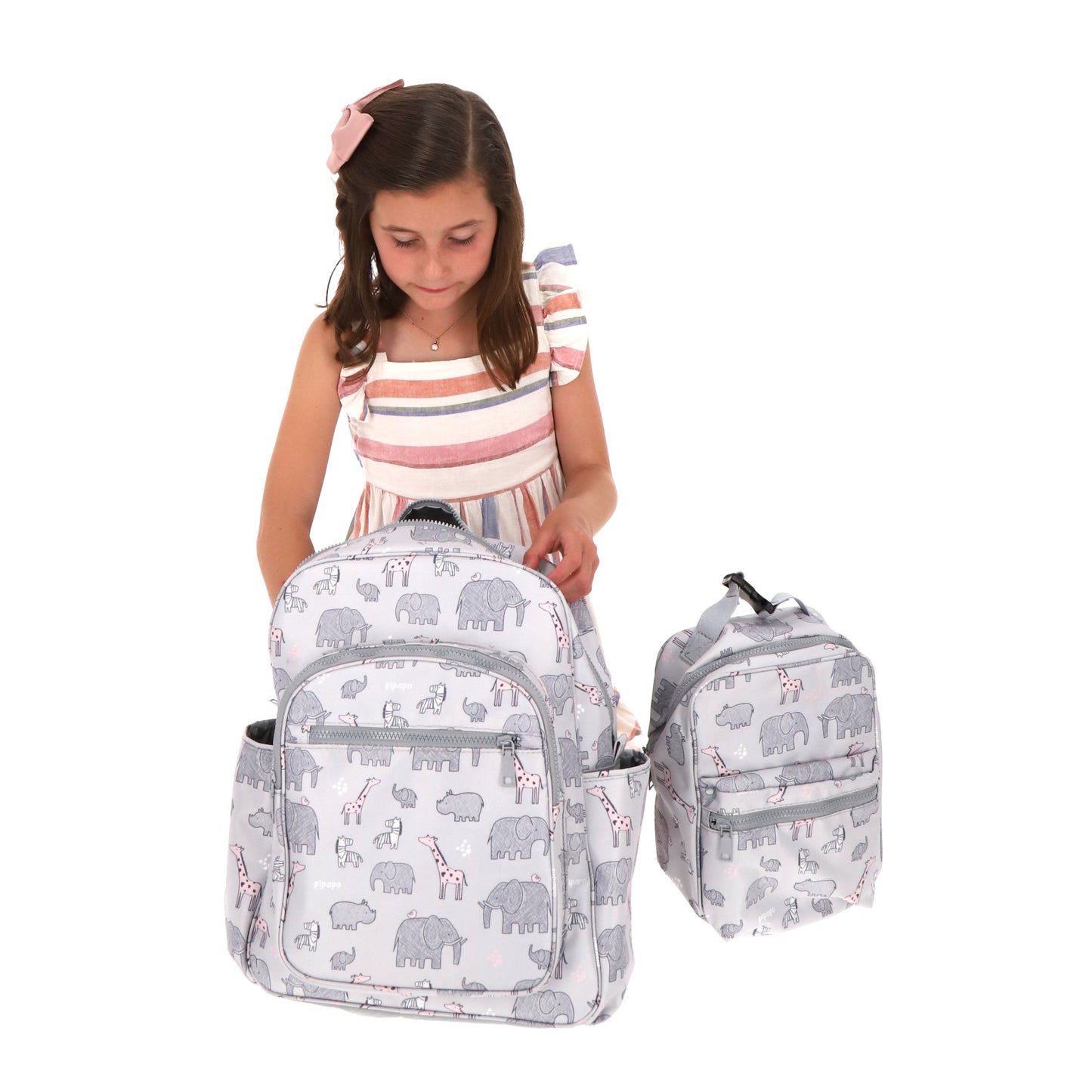 Set Mochila y Lonchera Elefante rosa