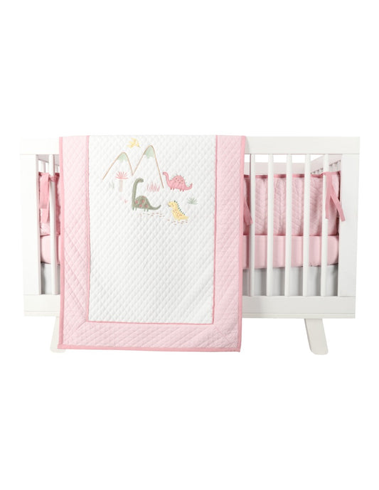 Juego de Cuna Dinosaurio rosa