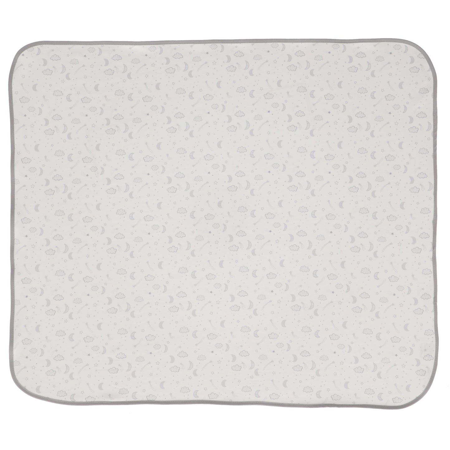 Set frazada con sonaja luna y estrella gris